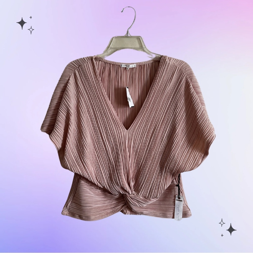 Willow & clay ballet pink pleated blouse